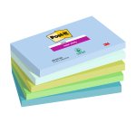 Post-it Super Sticky Notes 76 x 127 mm Blue, Green Rectangular Plain 5 Pads of 90 Sheets
