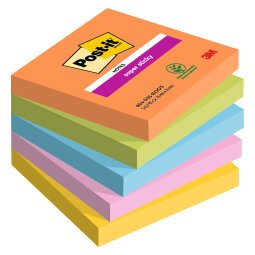 Post-it Sticky Z-Notes Boost Assorted 90 Sheets Pack of 5