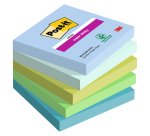 Post-it Super Sticky Z-Notes 76 x 76 mm Blue, Green Squared Plain 5 Pads of 90 Sheets