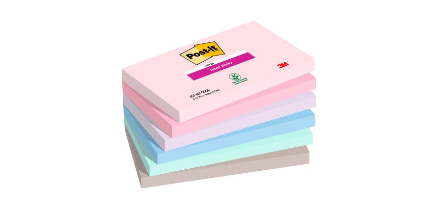 2+1 Confezioni Post-it super sticky Soulful 76 x 127 mm 90 ff 6 unità 1 confezione in omaggio