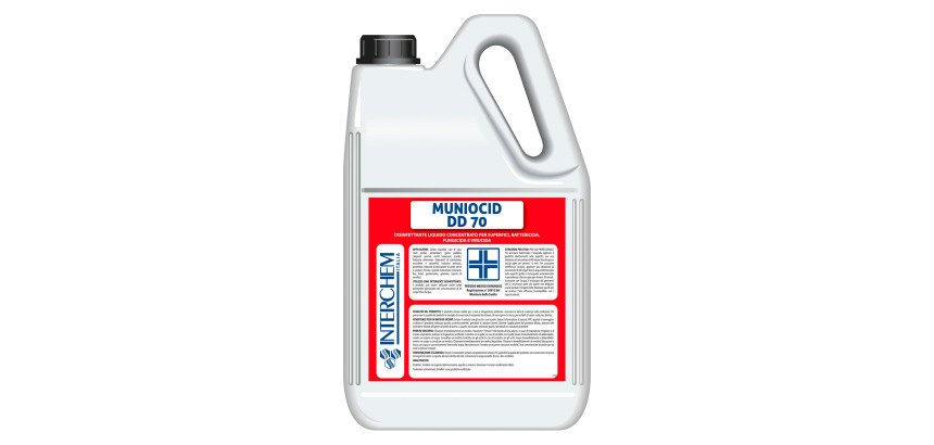 Detergente disinfettante Muniocid DD70 Interchem 2 unità da 5 litri