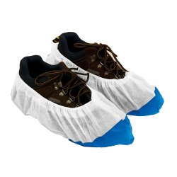 Surchaussures en PP/PE, blanc/bleu - Sachet de 50