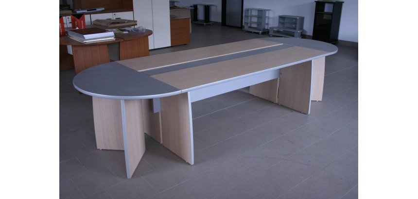 Tavolo riunioni ovale Contemporanea Beige 1.100 x 3.100 x 720 mm