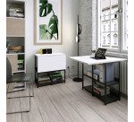 Postazione di lavoro con libreria Smart Home Office piano stanard o ribaltabile struttura in metallo colore nero