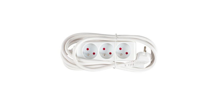 Regleta 3 enchufes sin interruptor 3m