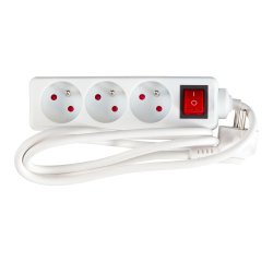 Regleta de protección 3 enchufes 1,5m