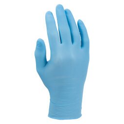 Powder-free disposable gloves in nitrile blue - box of 100