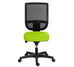 Chaise de bureau NAO tissu non feu et maille, dossier réglable en hauteur, avec ou sans accoudoirs, mécanisme synchrone, pieds noirs