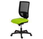 Chaise de bureau NAO tissu non feu et maille, dossier réglable en hauteur, avec ou sans accoudoirs, mécanisme synchrone, pieds noirs