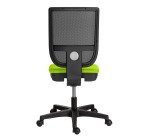 Chaise de bureau NAO tissu non feu et maille, dossier réglable en hauteur, avec ou sans accoudoirs, mécanisme synchrone, pieds noirs