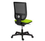 Chaise de bureau NAO tissu non feu et maille, dossier réglable en hauteur, avec ou sans accoudoirs, mécanisme synchrone, pieds noirs