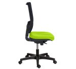 Chaise de bureau NAO tissu non feu et maille, dossier réglable en hauteur, avec ou sans accoudoirs, mécanisme synchrone, pieds noirs