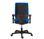 Chaise de bureau NAO tissu - dossier réglable en hauteur - avec ou sans accoudoirs - Mécanisme Synchrone ou Contact permanent - Pieds noirs