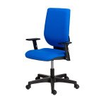 Chaise de bureau NAO tissu - dossier réglable en hauteur - avec ou sans accoudoirs - Mécanisme Synchrone ou Contact permanent - Pieds noirs