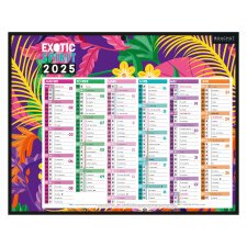 Calendrier semestriel mural 2025 - Exotique - 21 x 26,5 cm