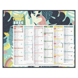 Calendrier semestriel mural 2026 - Exotique - 21 x 26,5 cm