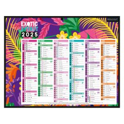 Calendrier semestriel mural 2025 - Exotique - 21 x 26,5 cm