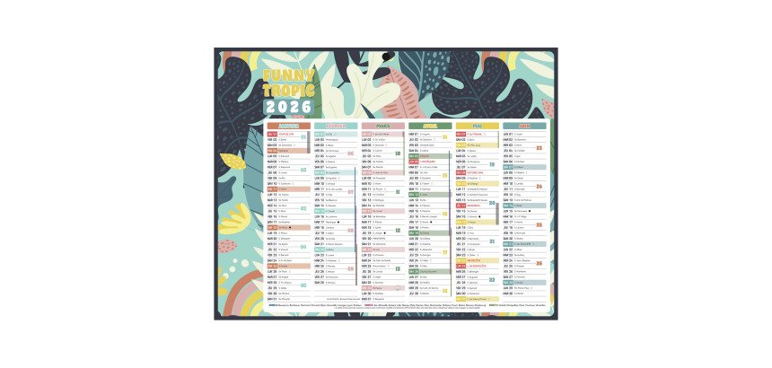 Calendrier semestriel 2026 - 21 x 26,5 cm - 6 mois