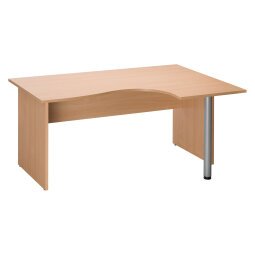 Compact desk L.160 cm beech Altys wood base