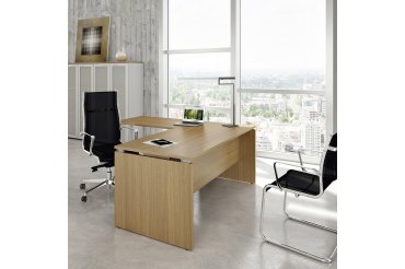 Scrivania a pannello Quadrifoglio Miami Noce canaletto 1.800 mm