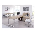 Scrivania manageriale Florida p 90 x h 74 cm con mobile di servizio portante reversibile