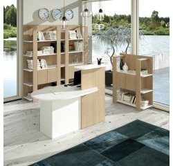 Bancone accoglienza compatto posizionamento a destra o sinistra l 142,5 x 83 x 117 cm