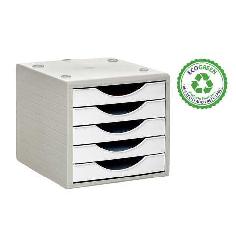 Módulo 5 cajones Archivotec Ecogreen de Archivo 2000 100% reciclado Blanco