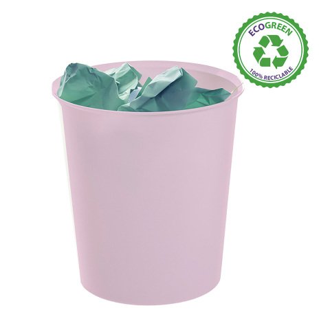 Papelera Archivo 2000 Ecogreen 18 L 100% reciclada Rosa pastel