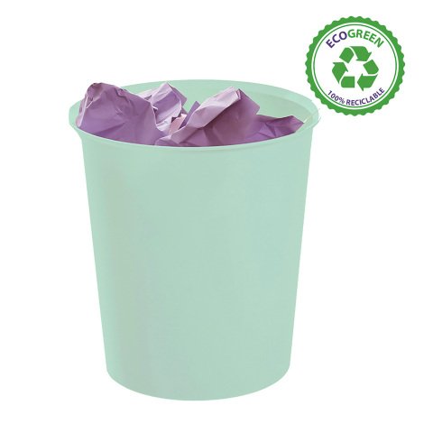 Papelera Archivo 2000 Ecogreen 18 L 100% reciclada Verde pastel