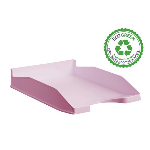 Bandeja de correo Archivo 2000 Ecogreen 100% reciclada Rosa pastel