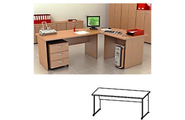 Scrivania con gambe pannello Lione p 80 x h 72 cm