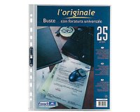 Buste a perforazione Universale Favorit L'Originale A3 - 30 x 42 cm polipropilene trasparente finitura liscia lucida spessore altissimo 10 unità