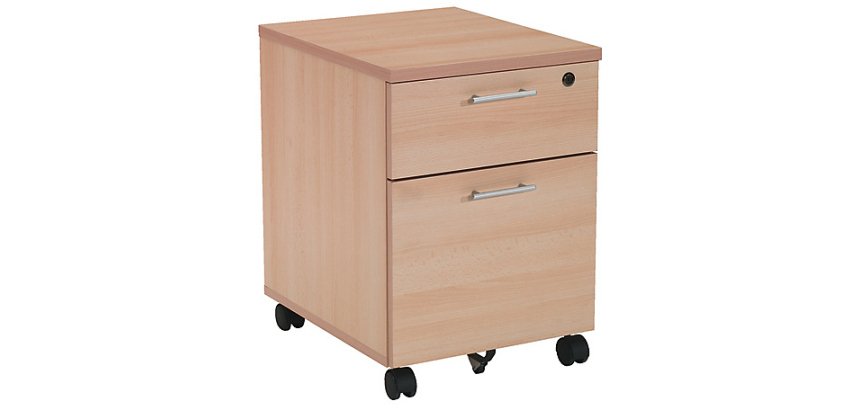 Drawer unit on wheels 2 drawers Easy Beech 430 x 550 x 595 mm