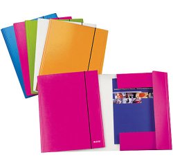 Leitz Folder with 3 flaps WoW A4 Blue Cardboard