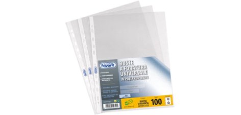 Buste a perforazione Universale Favorit Air 22 x 30 cm trasparente polipropilene finitura liscia lucida spessore leggero 100 unità