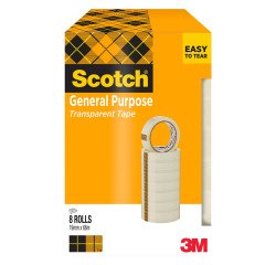 Nastri adesivi Scotch 508 Senza solventi, Ecocompatibile acrilico 19 mm x 66 m trasparente 8 rotoli