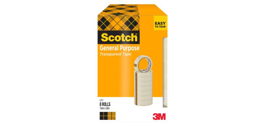 Nastri adesivi Scotch 508 Senza solventi, Ecocompatibile acrilico 19 mm x 66 m trasparente 8 rotoli