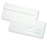 Buste con taglio quadro Pigna 90 g/m² bianco con finestra chiusura autoadesiva 500 unità