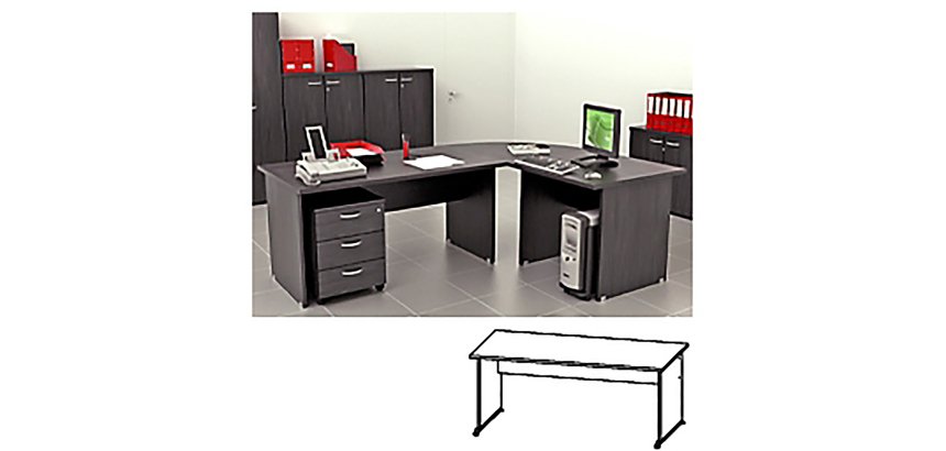Desk with Lyon panel legs p 80 x h 72 cm