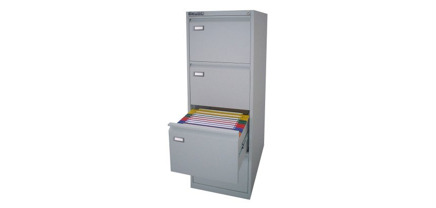 Classificatore Kubo Monoblocco in Metallo a 4 Cassetti  Colore Grigio, Fornito Montato
