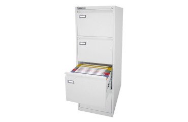 Classificatore Kubo Monoblocco in Metallo a 4 Cassetti Colore Bianco, Fornito Montato