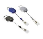 DURABLE Retractable Badge Reel Metal Clip 800 mm Cord Black Pack of 10