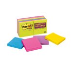 Post-it Super Sticky Notes 76 x 76 mm Rainbow Assorted Colours Square 12 Pads of 90 Sheets