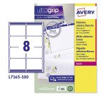 Avery L7165-100 Parcel Labels Self Adhesive 99.1 x 67.7 mm White 100 Sheets of 8 Labels