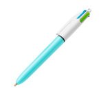 Penna a sfera a scatto BIC 4 Colori Fun, inchiostri rosa viola turchese verde lime, 1mm