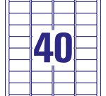 Etichette adesive Avery in poliestere non rimovibili antimanomissione 45,7x25,4mm, 40 etichette per foglio, adesivo permanente, laser, 20 fogli