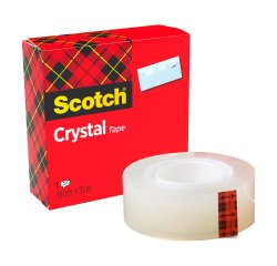 Nastro adesivo Scotch Crystal Permanente, supertrasparente polipropilene 19 mm x 33 m trasparente