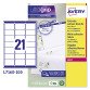 Avery L7160-100 Address Labels Self Adhesive 63.5 x 38.1 mm White 100 Sheets of 21 Labels