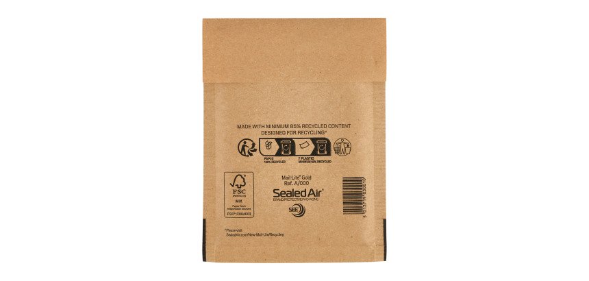 Mail Lite Padded Envelopes A/000 110 (W) x 160 (H) mm Peel and Seal Gold Pack of 10