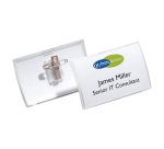 DURABLE Portanome CLICK FOLD 54x90 mm in PPL con combi clip (clip + spilla) 25 unità